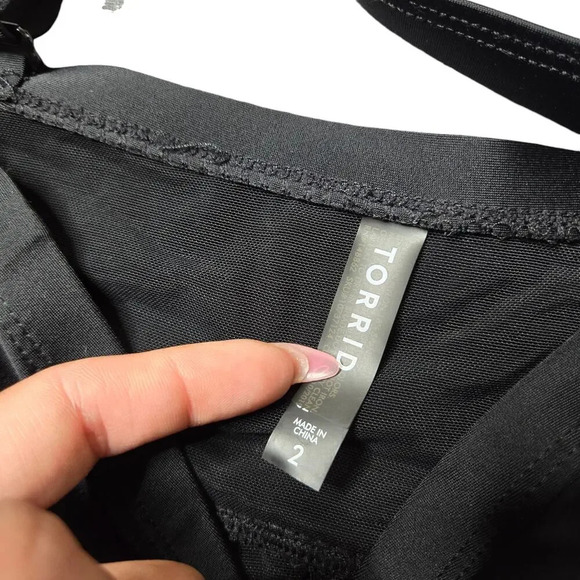 Torrid Black Lattice Fromt One-Piece Ruched Swimsuit - Picture 6 of 7